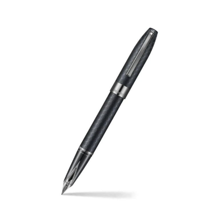 Sheaffer Legacy Chevron Fountain Pen in Matte Black with PVD Gunmetal