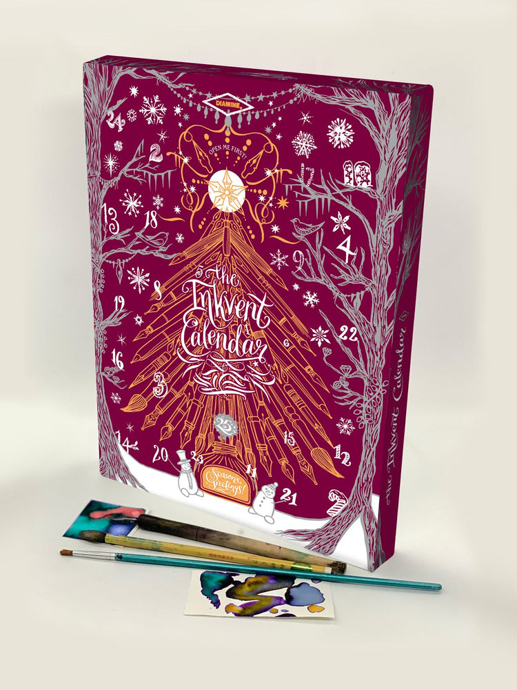 Diamine Inkvent Calendar 2026 - 25 Ink Gift Set - Burgundy Edition