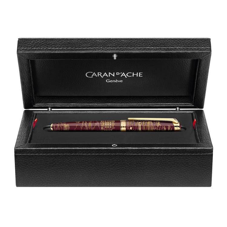 Caran d'Ache Fountain Pen in Toile De Jouy Burgundy - Limited Edition
