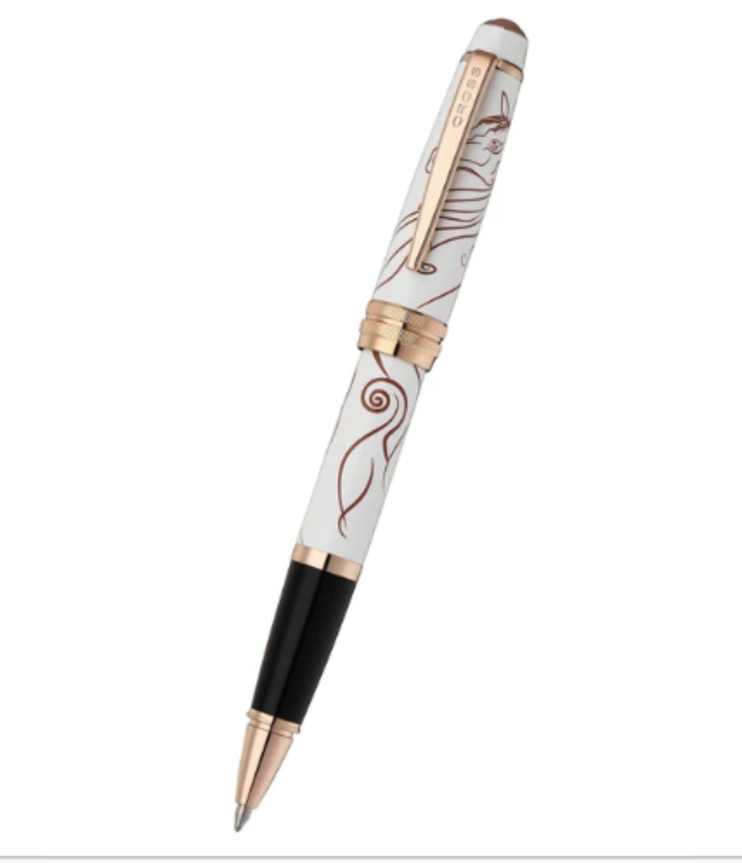 Cross Bailey Zodiac Year of the Horse Ballpoint Pen in White Lacquer with Rose Gold Plated