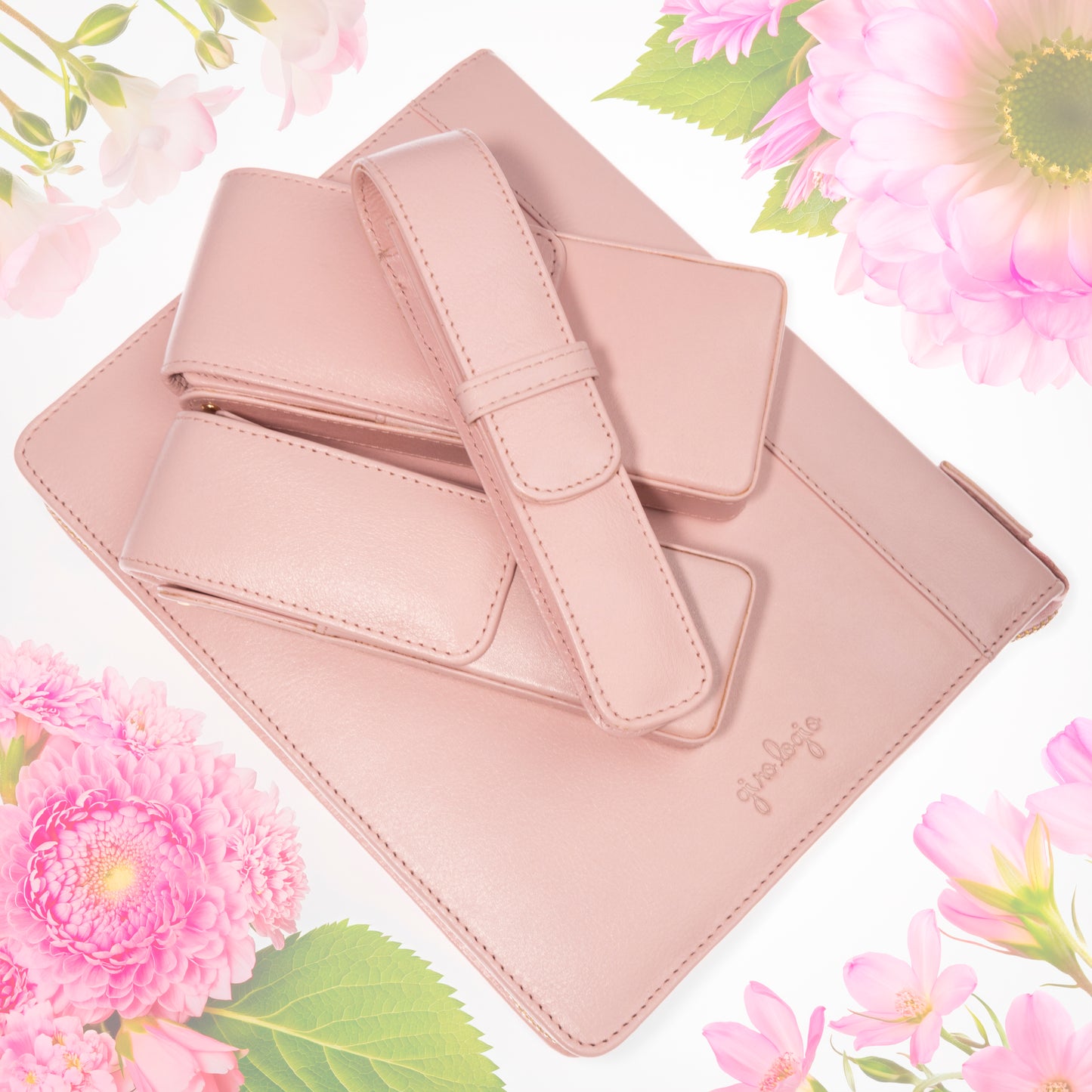 Girologio 12 Zippered Pen Case in Blush Petal