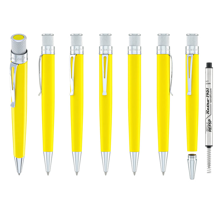 Retro 51 Tornado Colorwave Rollerball Pen in Hello Yellow