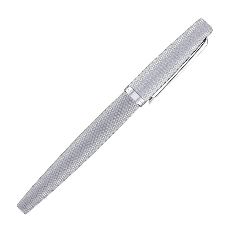 Diplomat Viper Fountain Pen in Silver Guilloche - Fine/Medium Nb