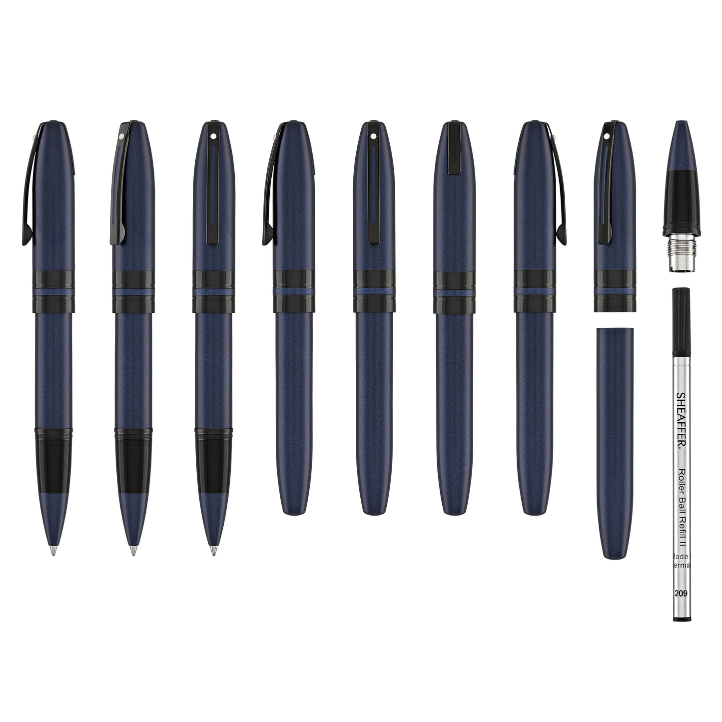 Sheaffer Icon Rollerball Pen in Matte Blue Lacquer with Black PVD Trim