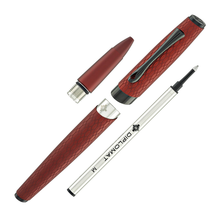 Diplomat Cobra Rollerball Pen in Burgundy Red