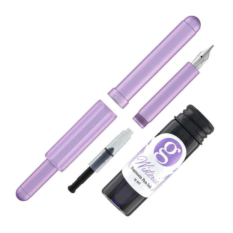Monteverde Axis Fountain Pen in Wisteria with 15ml Bottled Ink