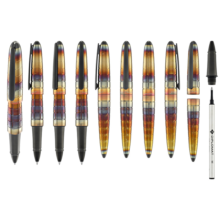 Diplomat Aero Rollerball Pen in Rhomb Flame