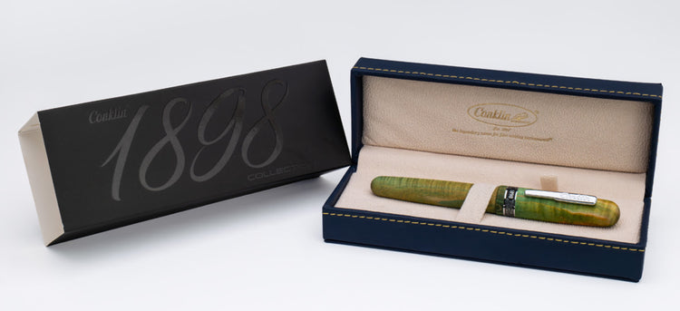 Conklin 1898 Stabilized Wood Rollerball Pen in Matte Green with Chrome Trim - Limited Edition