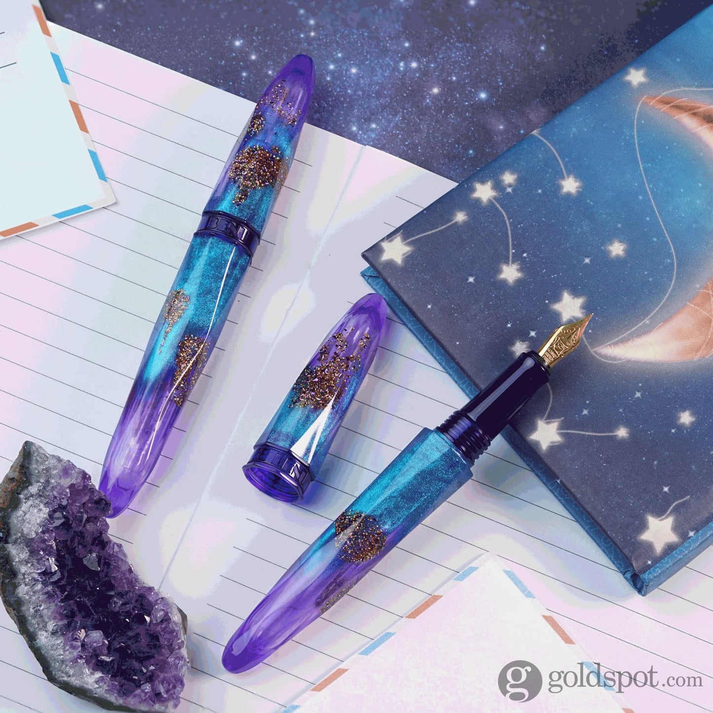 Benu Briolette Fountain Pen in Amethyst Tide Fountain Pen