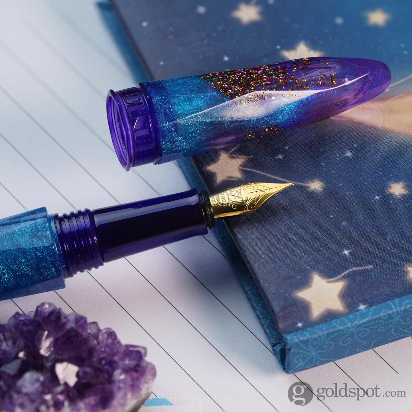 Benu Briolette Fountain Pen in Amethyst Tide Fountain Pen