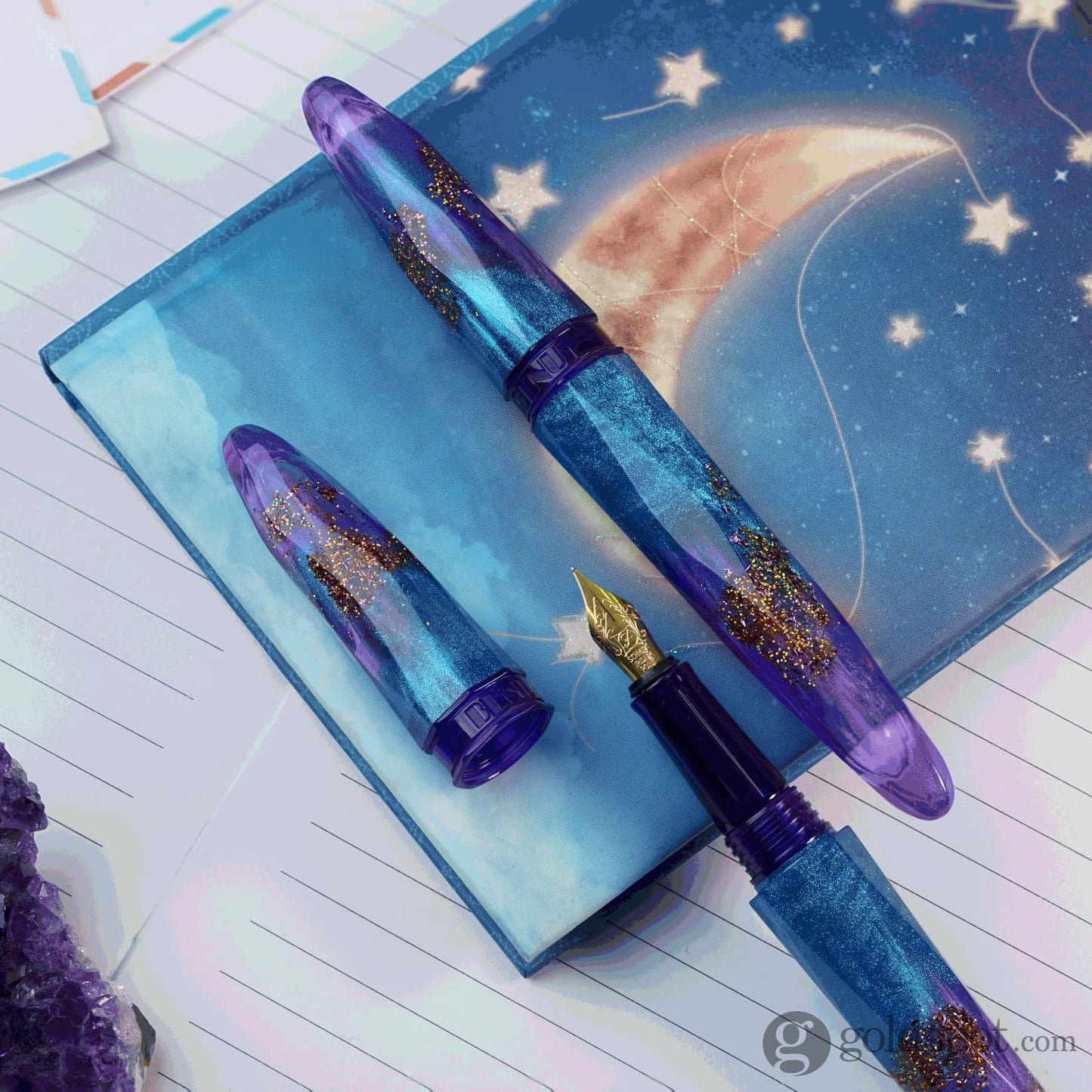 Benu Briolette Fountain Pen in Amethyst Tide Fountain Pen