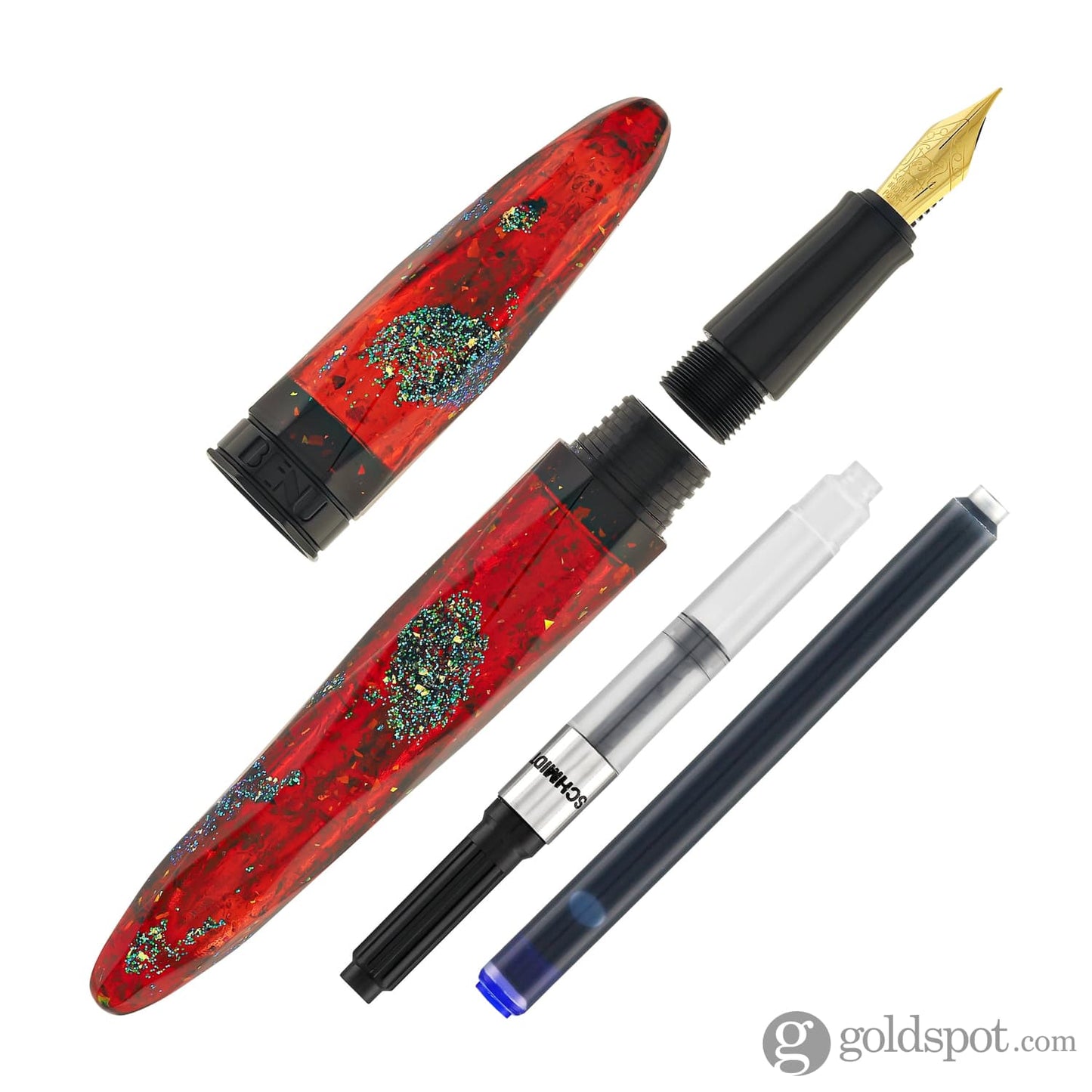 Benu Briolette Fountain Pen in Ruby Forest Fountain Pen