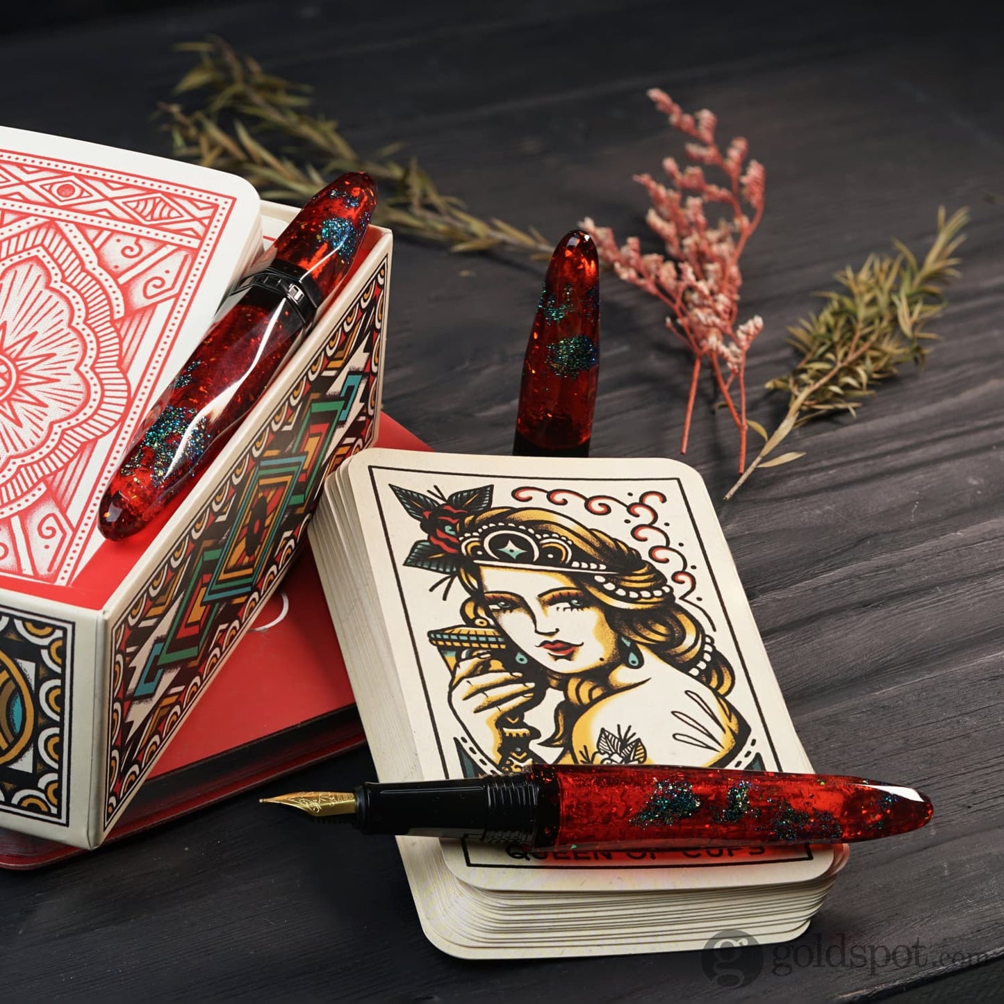 Benu Briolette Fountain Pen in Ruby Forest Fountain Pen