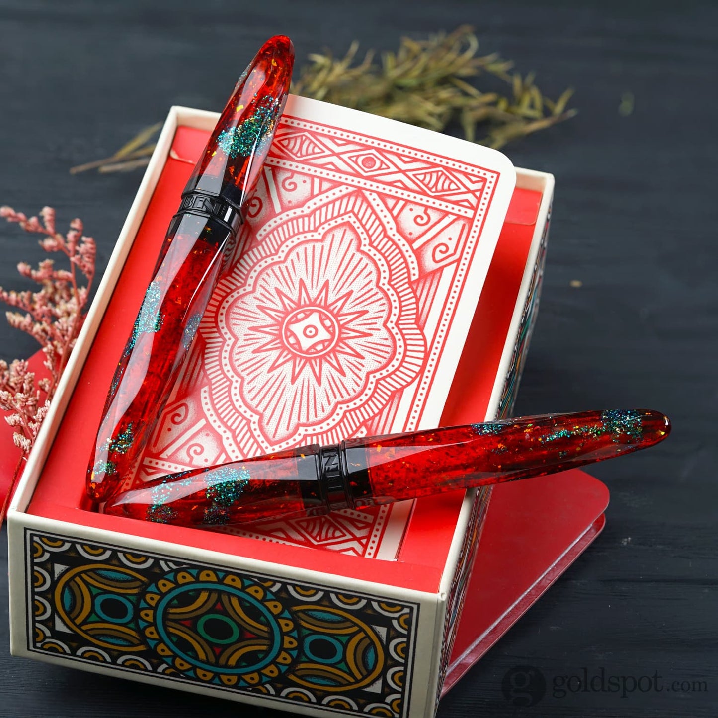 Benu Briolette Fountain Pen in Ruby Forest Fountain Pen