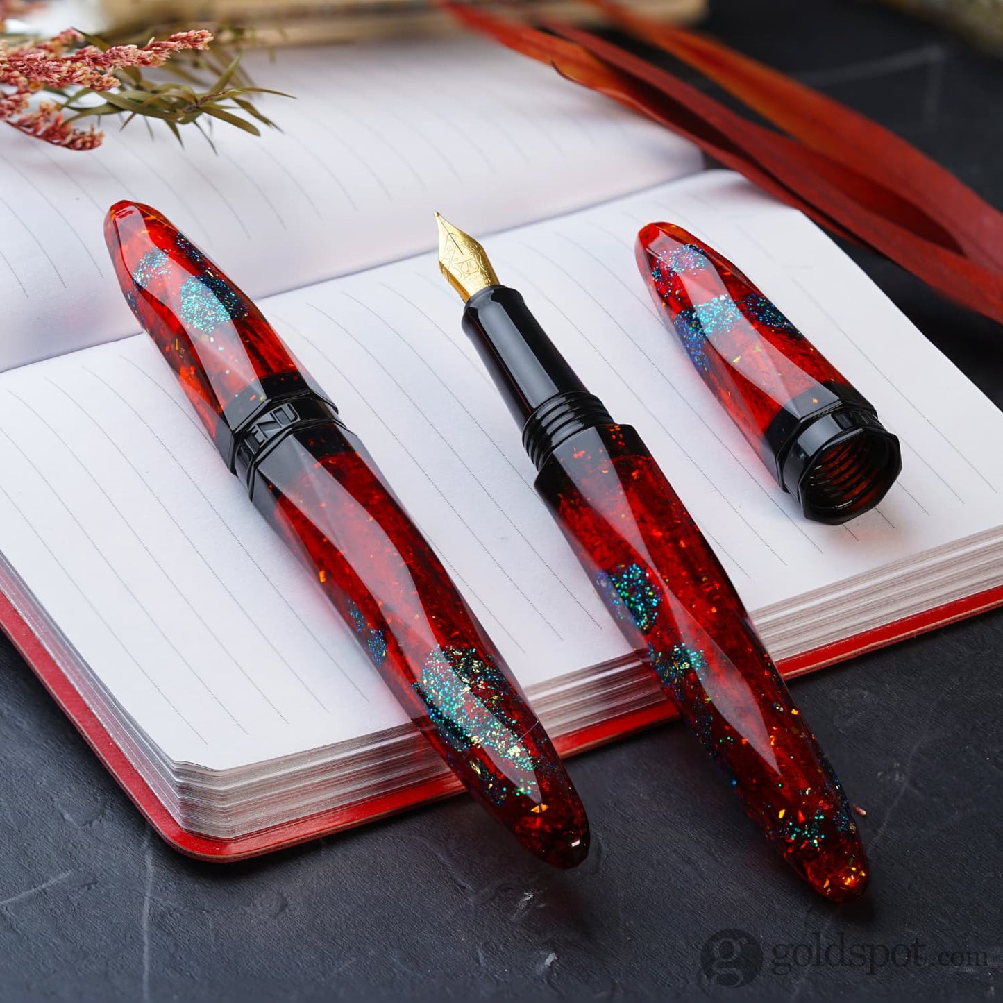 Benu Briolette Fountain Pen in Ruby Forest Fountain Pen