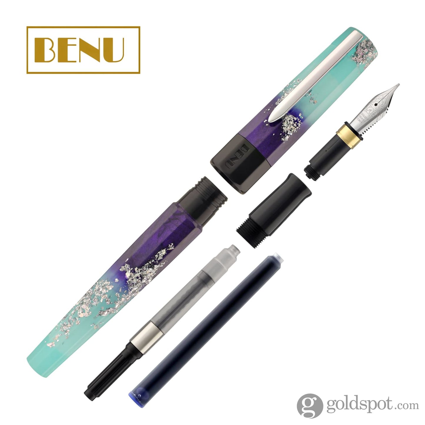 Benu Euphoria Fountain Pen in Ocean Breeze (Blue Glow) Fountain Pen