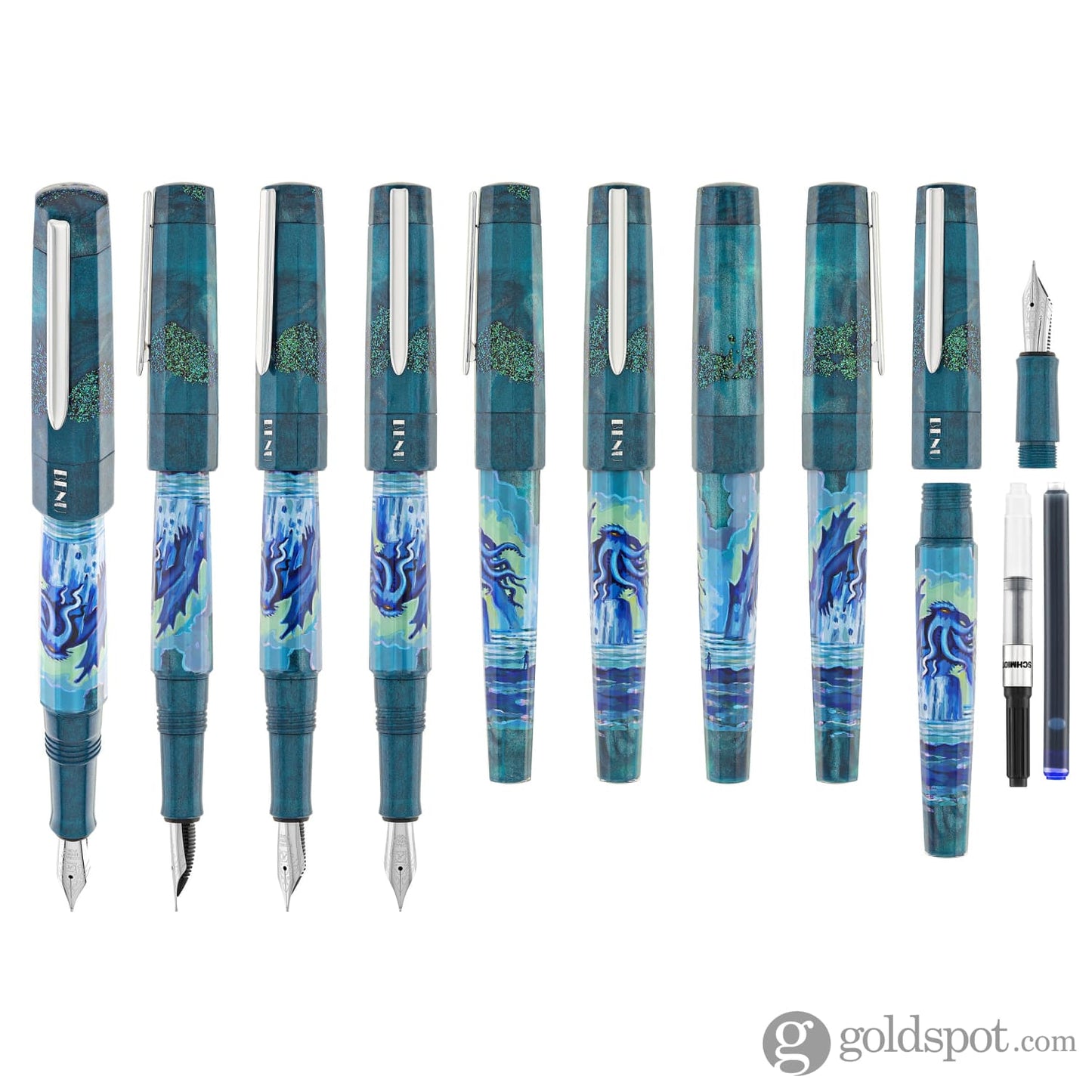 Benu Euphoria Handpainted Fountain Pen in Call of Cthulhu Fountain Pen