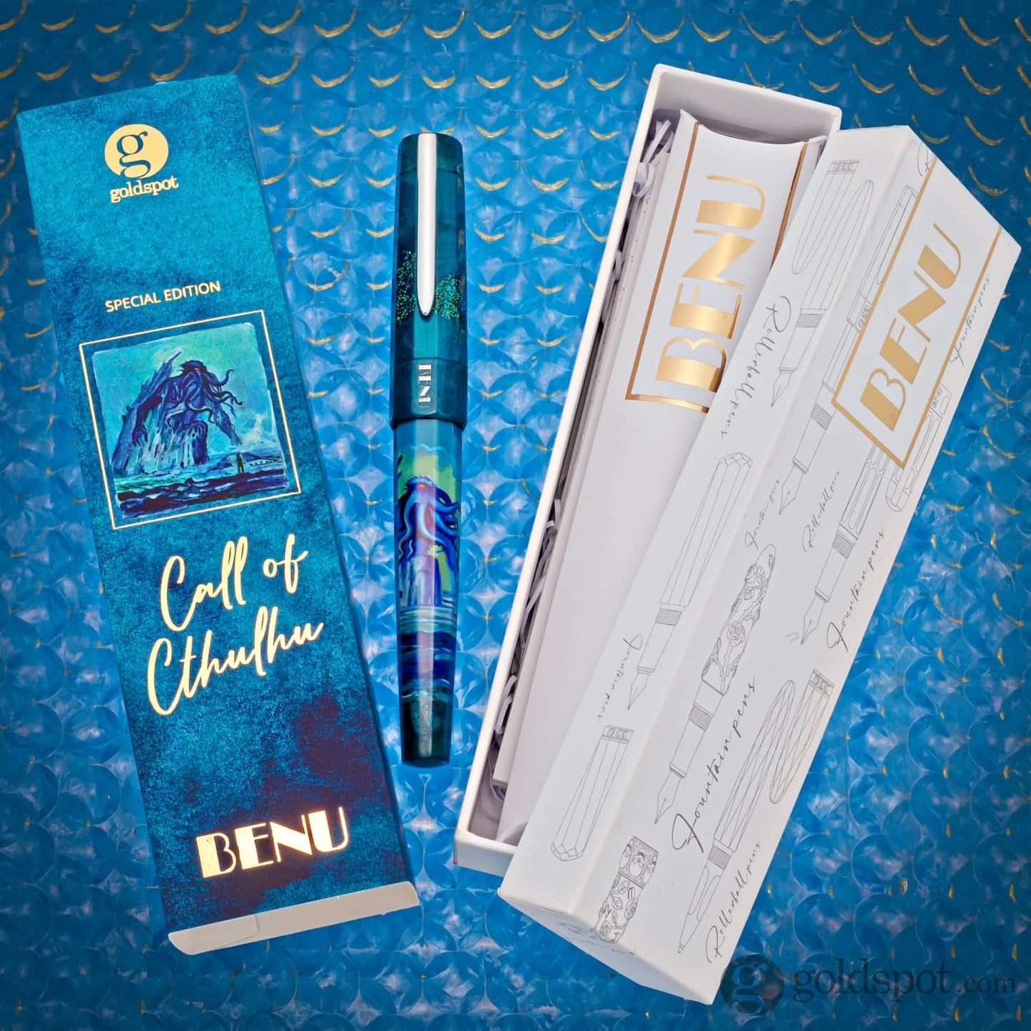 Benu Euphoria Handpainted Fountain Pen in Call of Cthulhu Fountain Pen
