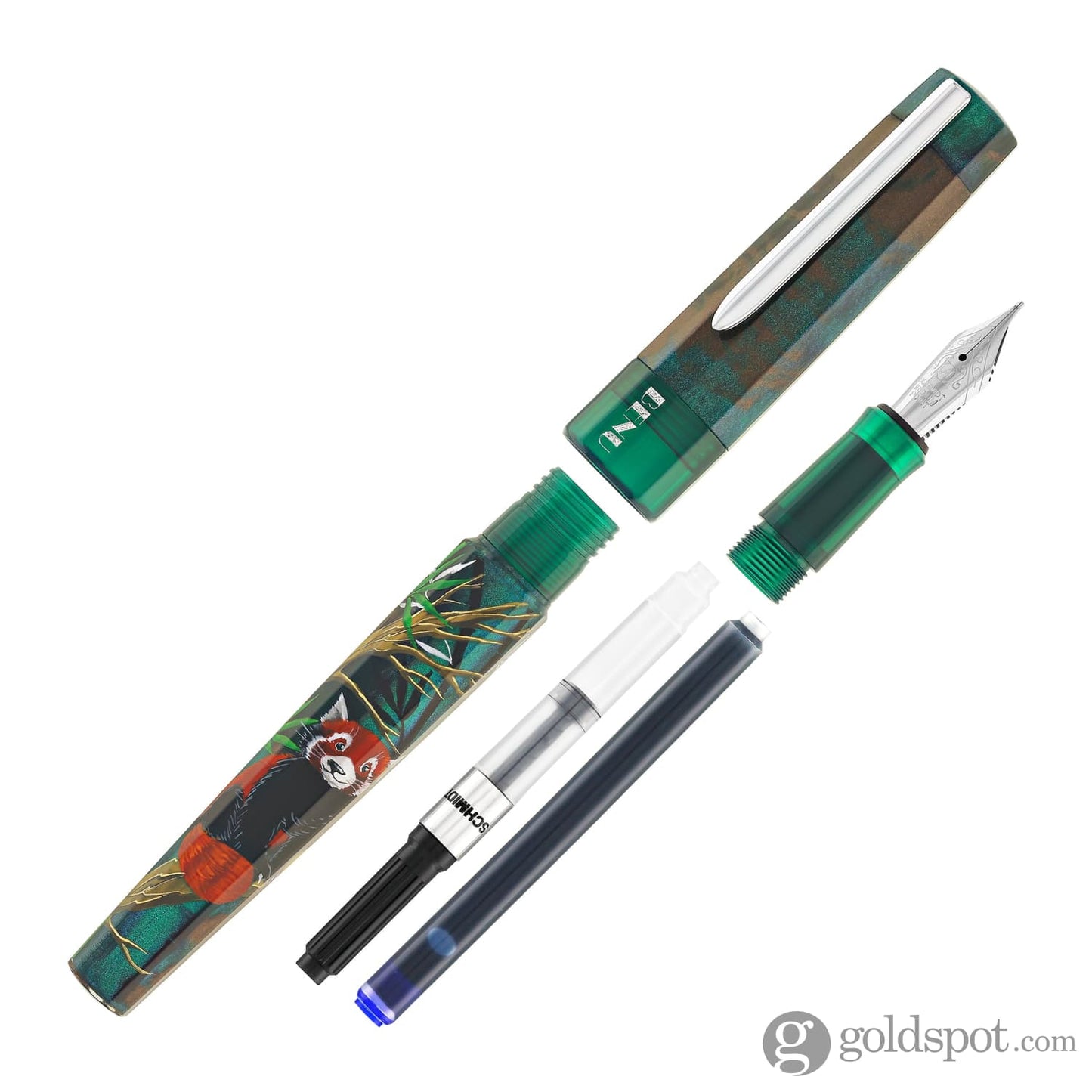 Benu Euphoria Handpainted Fountain Pen in Red Panda Fountain Pen