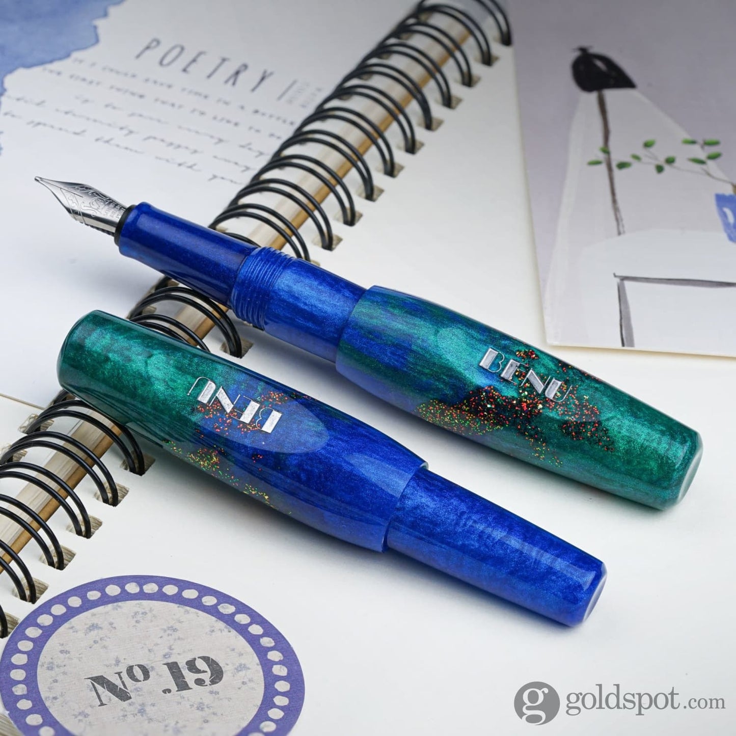 Benu Pixie Collection Fountain Pen in Emerald Sea Fountain Pen