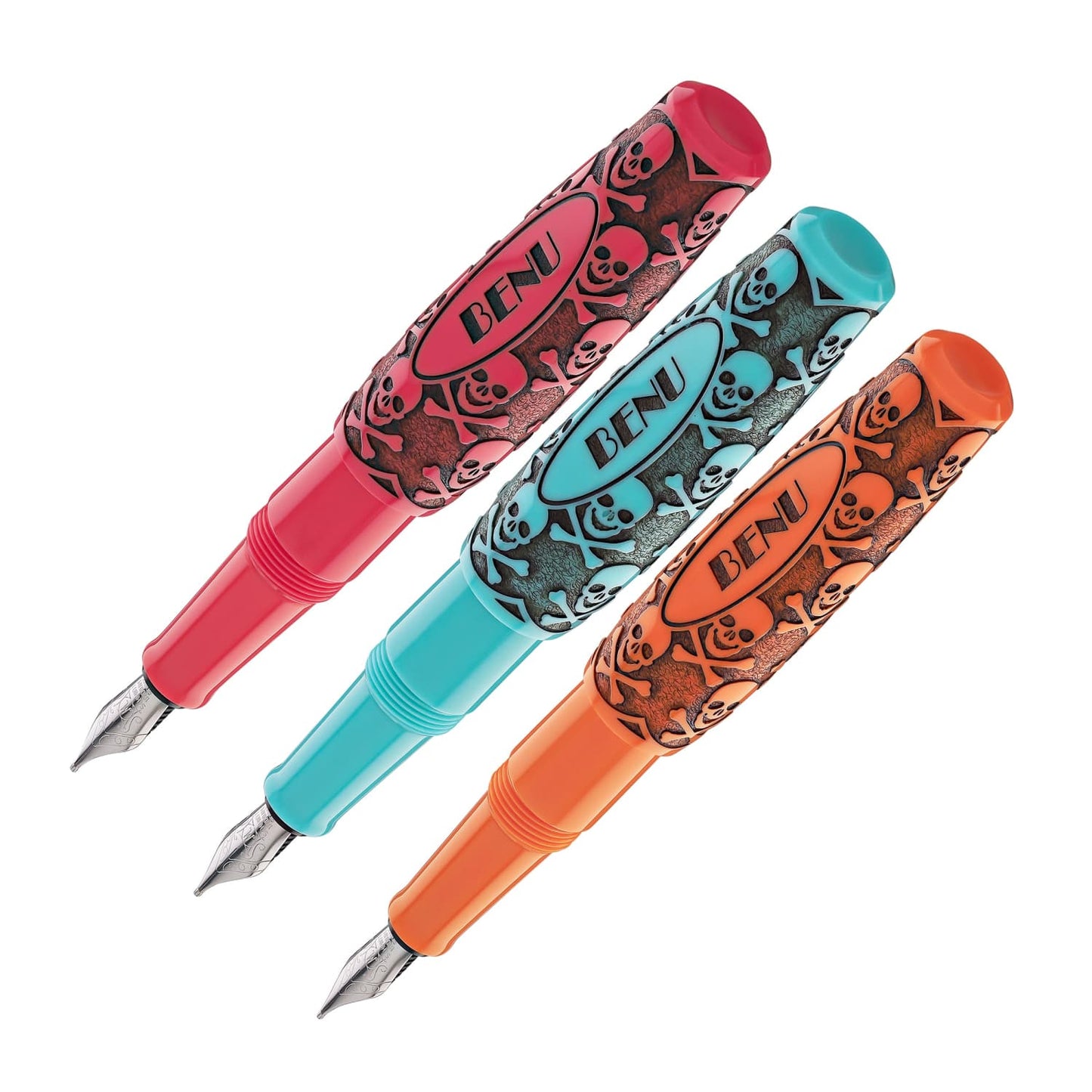 Benu Pixie Collection Fountain Pen in Jolly Roger Vintage Set of 3 Fountain Pen