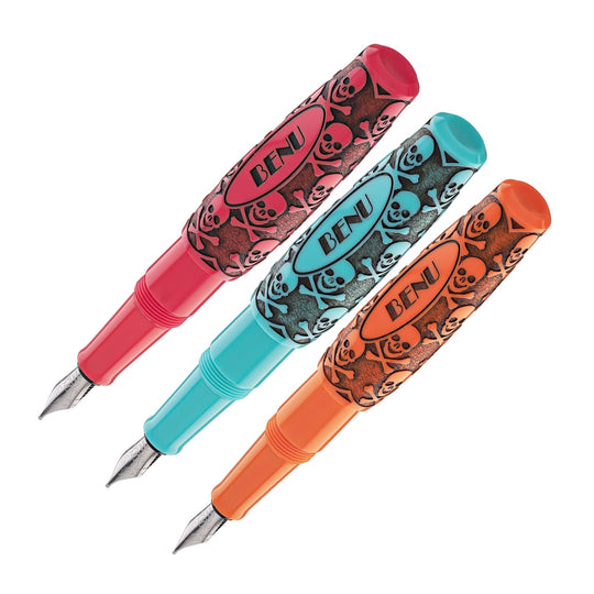 Benu Pixie Collection Fountain Pen in Jolly Roger Vintage Set of 3
