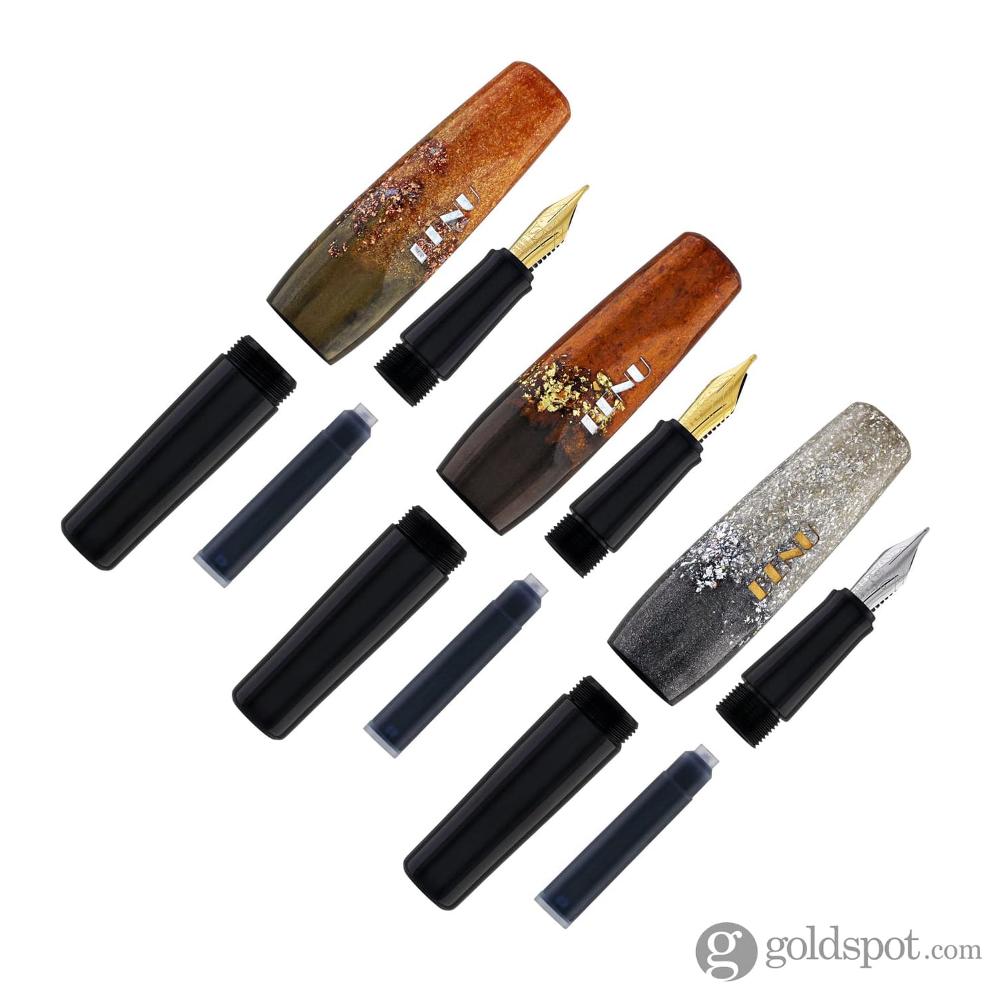 Benu Pixie Collection Fountain Pen in Metallic Dust Set of 3 - Fine Medium & Broad Fountain Pen
