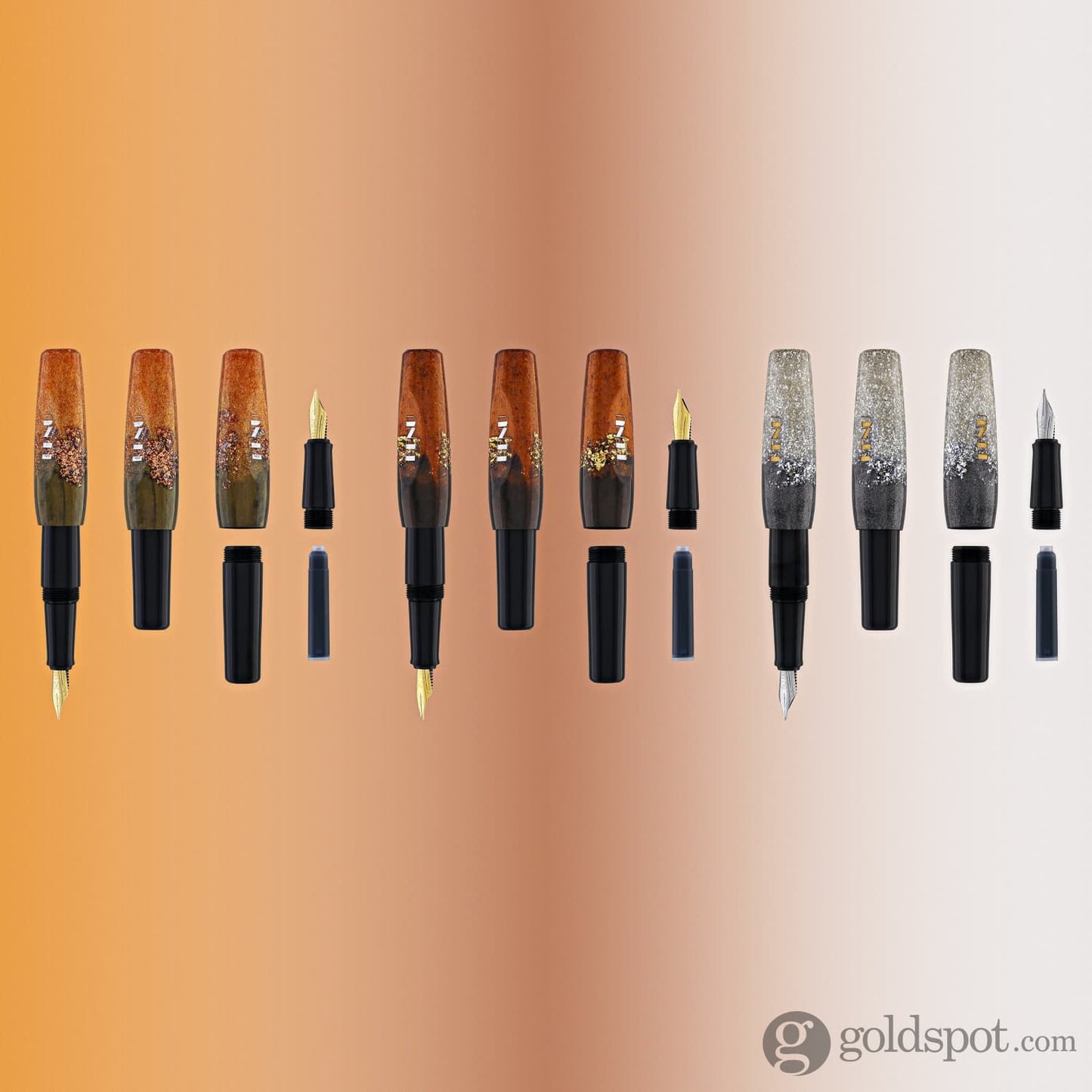 Benu Pixie Collection Fountain Pen in Metallic Dust Set of 3 - Fine Medium & Broad Fountain Pen