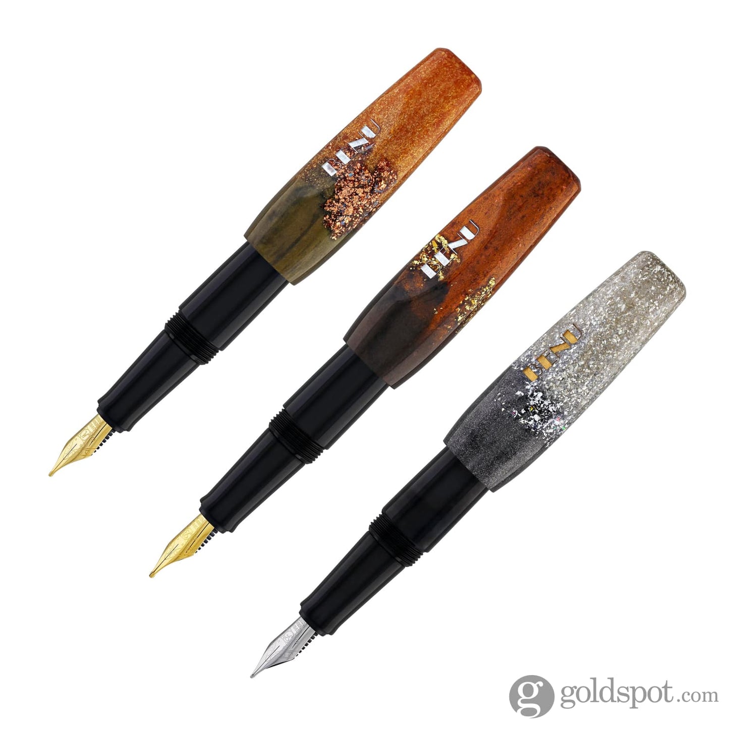 Benu Pixie Collection Fountain Pen in Metallic Dust Set of 3 - Fine Medium & Broad Fountain Pen