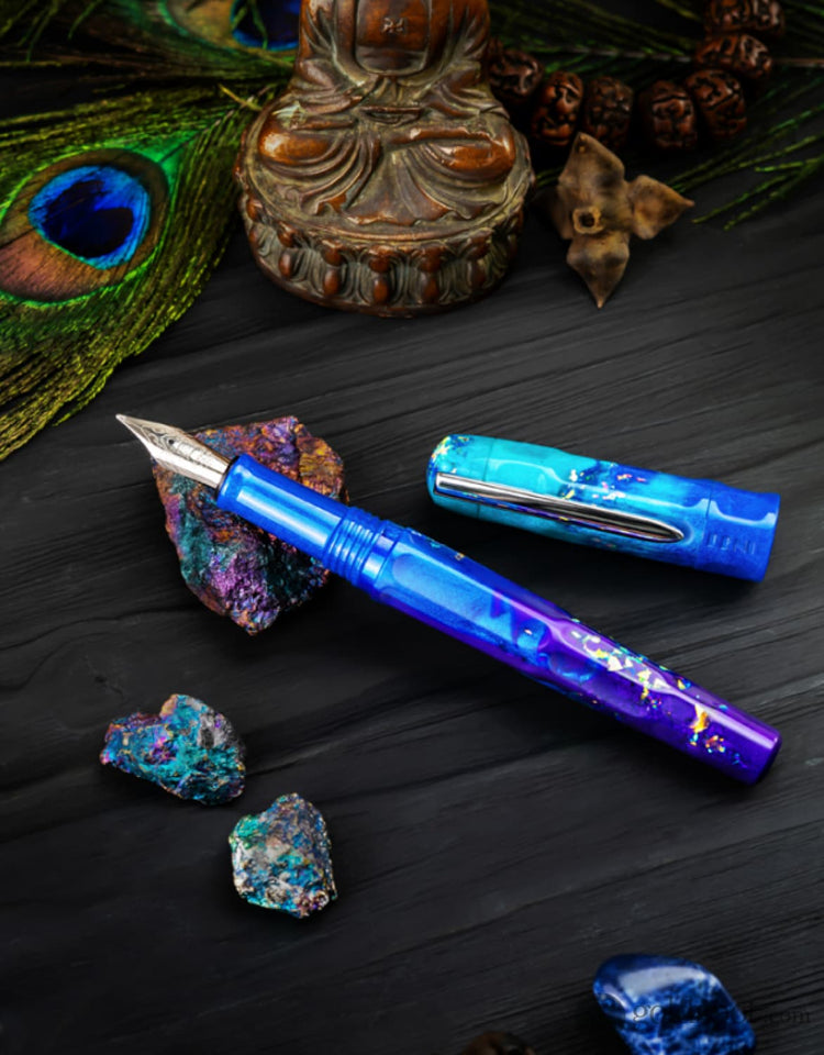 Benu Talisman Fountain Pen in Peacock Ore 1.1mm Stub Fountain Pen
