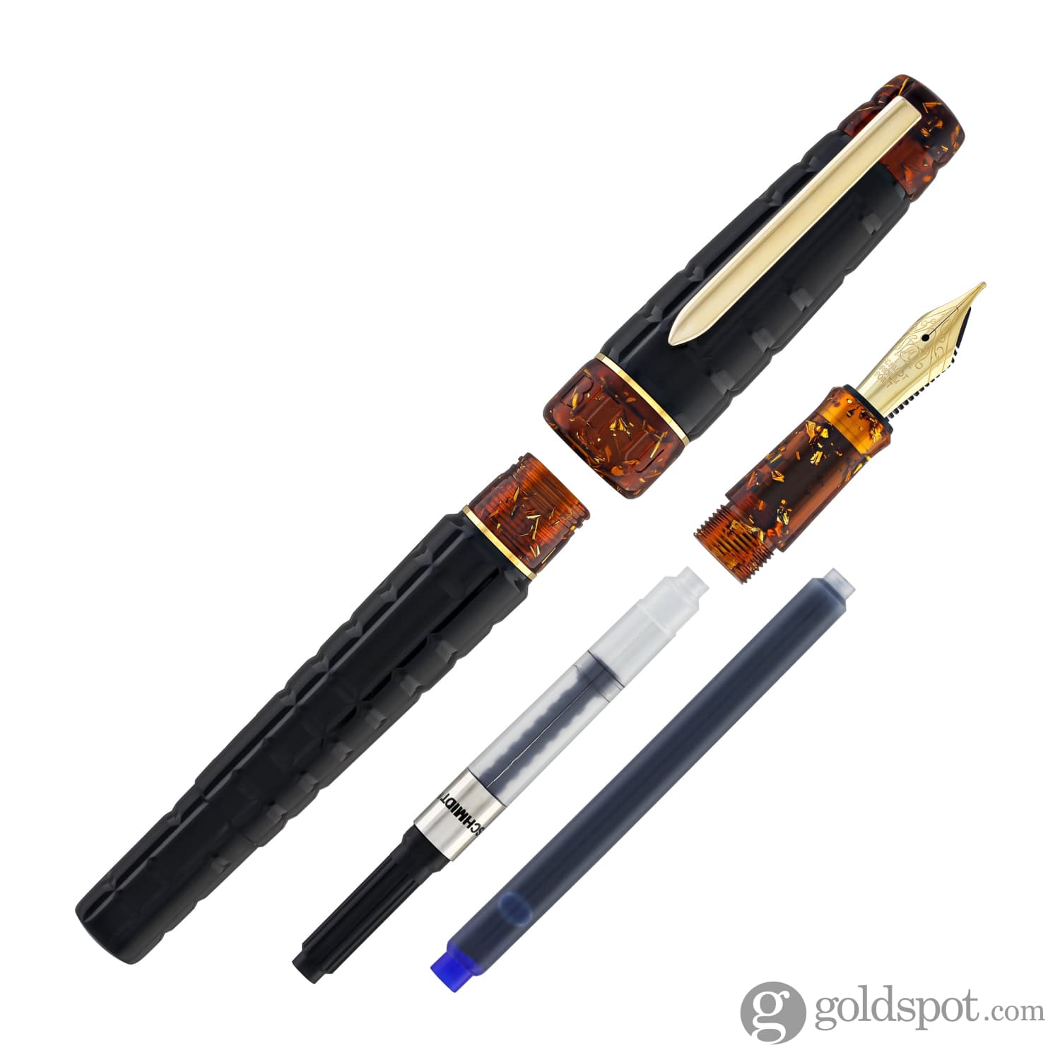 Benu Tessera Fountain Pen in Black Amber - Goldspot Pens