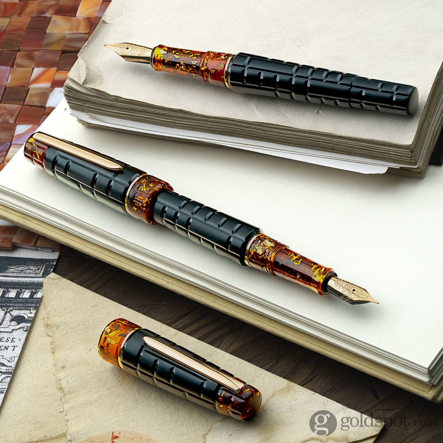 Benu Tessera Collection Fountain Pen in Black Amber Fountain Pen