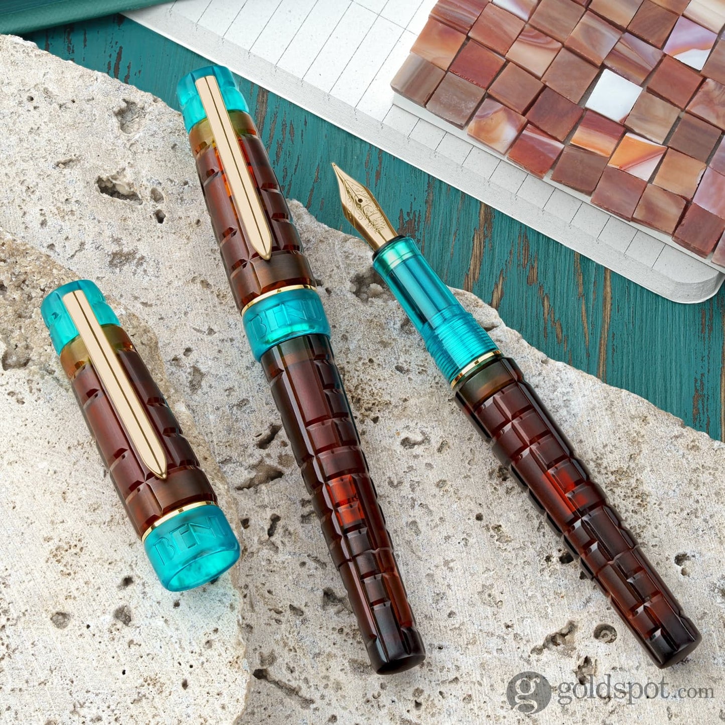 Benu Tessera Collection Fountain Pen in Ribbon Turquoise Fountain Pen
