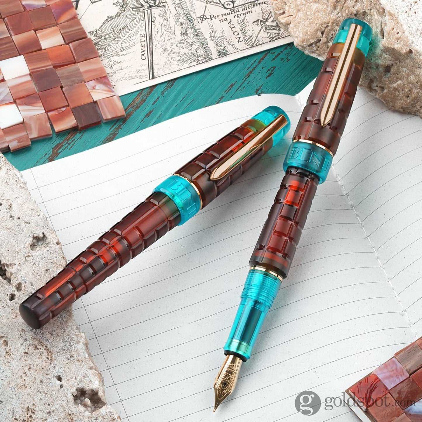 Benu Tessera Collection Fountain Pen in Ribbon Turquoise Fountain Pen