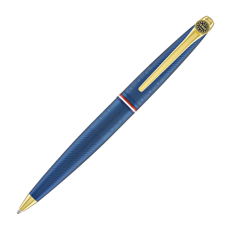Cross ATX Americana Ballpoint Pen in Blue PVD with Gold Appointments