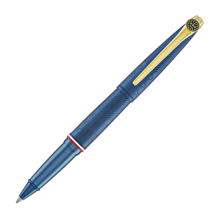 Cross ATX Americana Rollerball Pen in Blue PVD with Gold Appointments