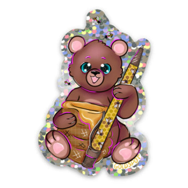Buzzy the Bear Glitter Sticker Stickers