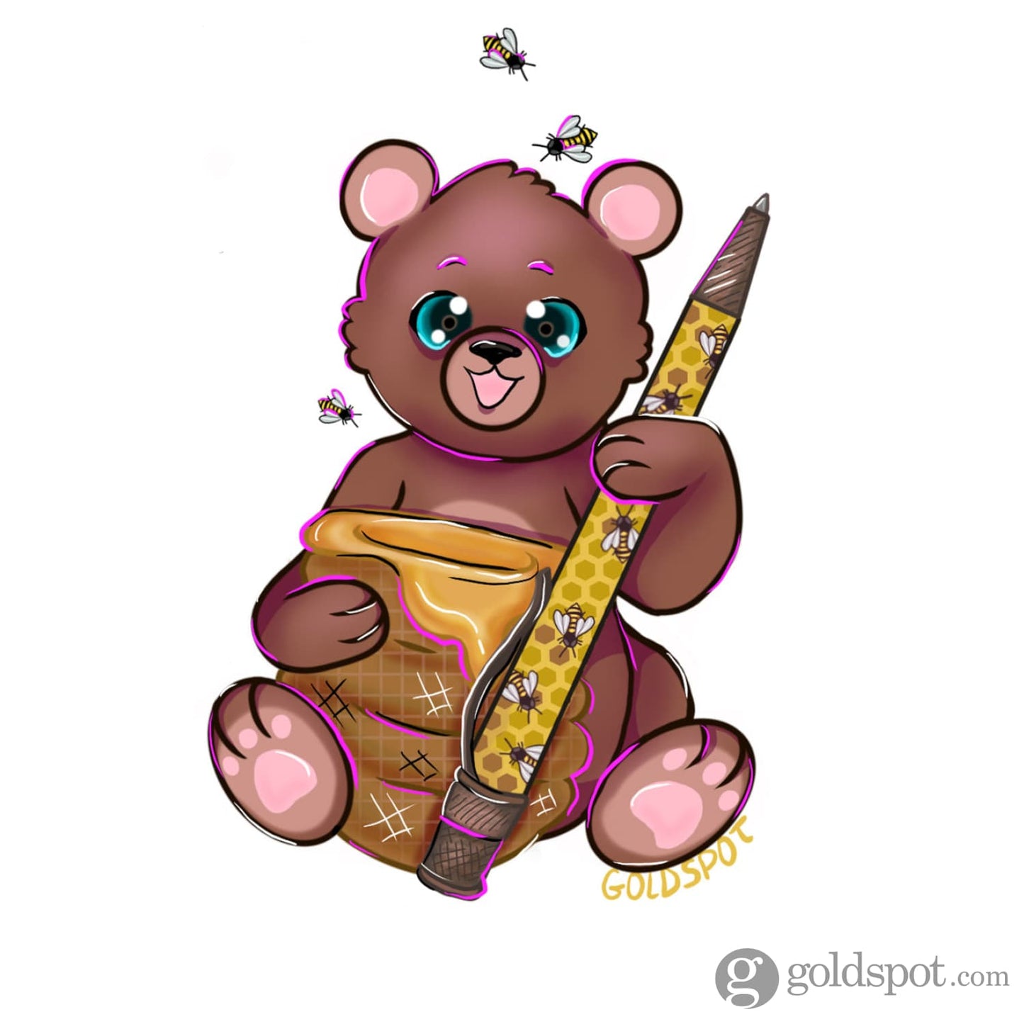 Buzzy the Bear Glitter Sticker Stickers