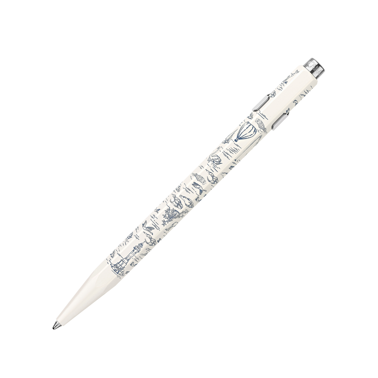 Caran d'Ache 849 Toile de Jouy Ballpoint Pen in White - Medium Point