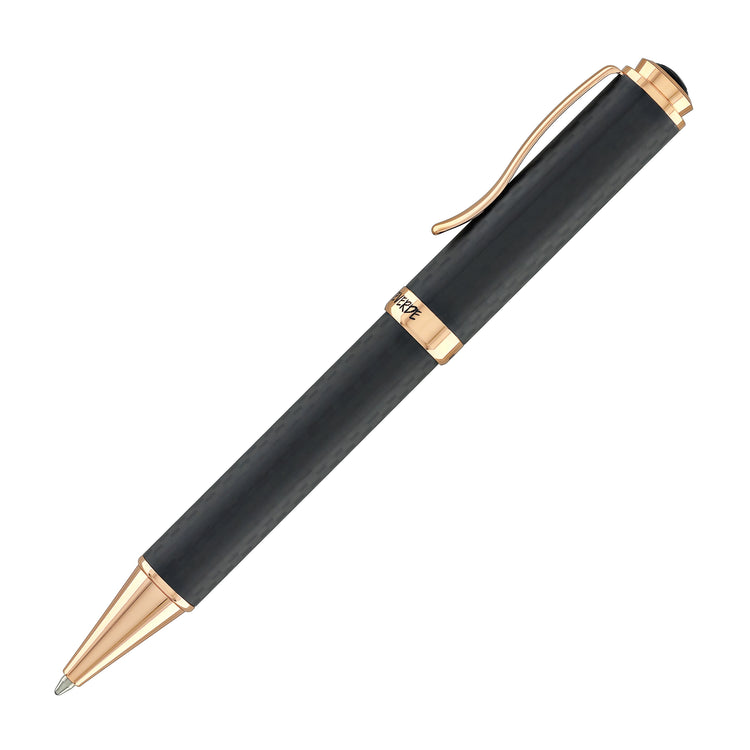 Monteverde Innova Ballpoint Pen in Matte Carbon with Rosegold Trim