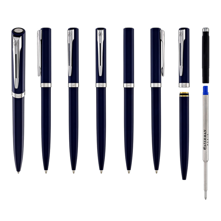 Waterman Impression Ballpoint Pen in Blue with Palladium Coated