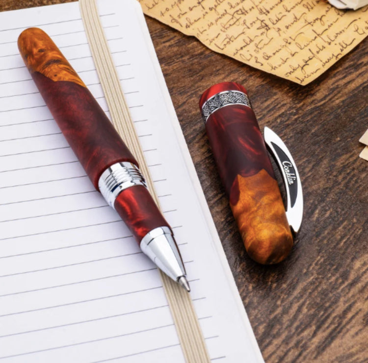 Conklin 1898 Spectra Fusion Rollerball Pen in Burgundy with Chrome Trim - Limited Edition