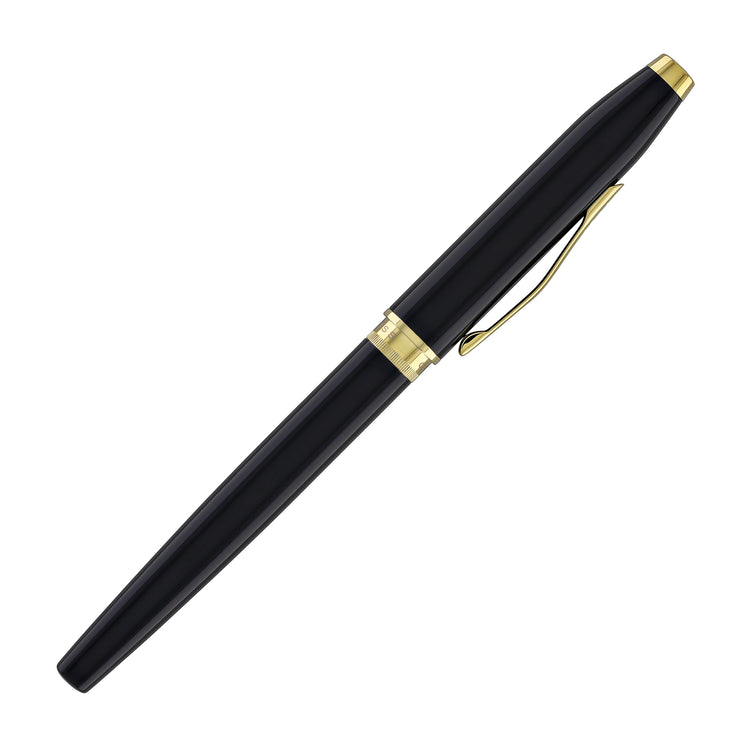 Cross Foundry Rollerball Pen in Glossy Black Lacquer with PVD Gold Appointments