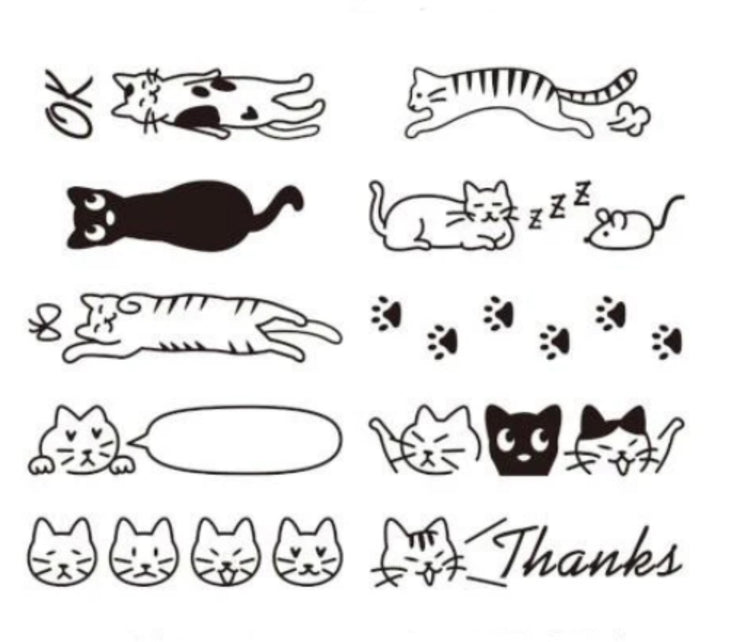 Midori Paintable Rotating Date Stamp in Cat