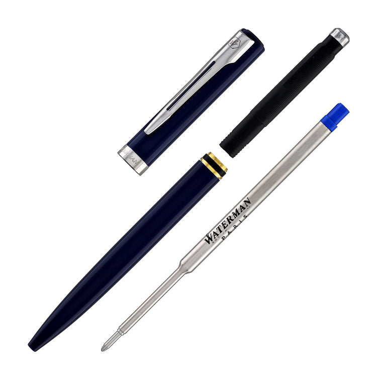 Waterman Impression Ballpoint Pen in Blue with Palladium Coated