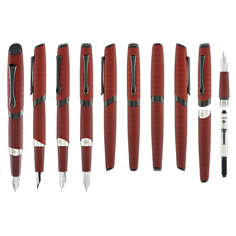 Diplomat Cobra Fountain Pen in Burgundy Red