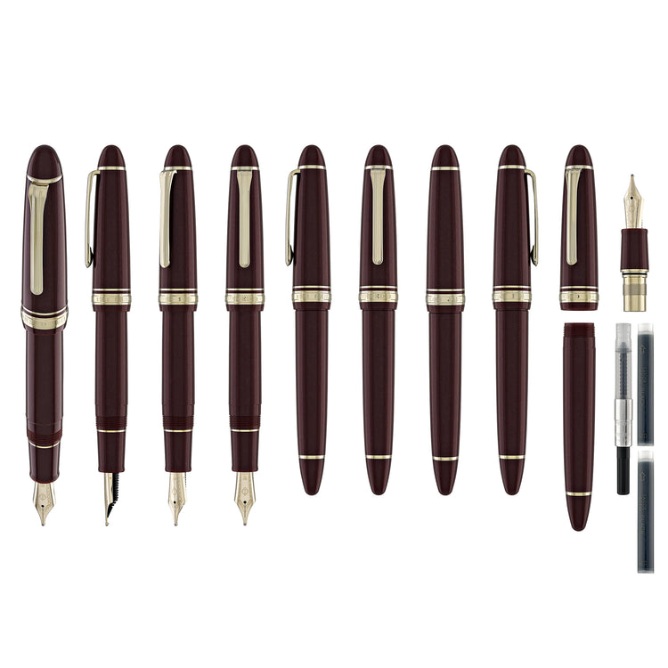 Large Ink Pen Sailor 1911 Large Fountain Pen in Shining Red - 18kt Gold Nib ...