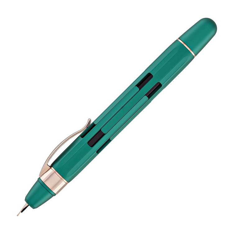 Nahvalur Eclipse Retractable Fountain Pen in Emerald with Gold Trim