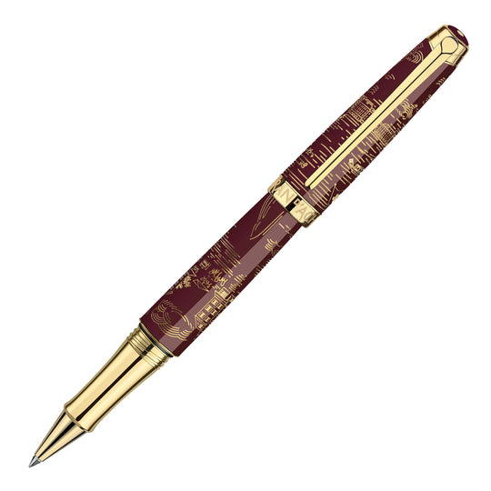 Caran d'Ache Rollerball Pen in Toile De Jouy Burgundy - Limited Edition