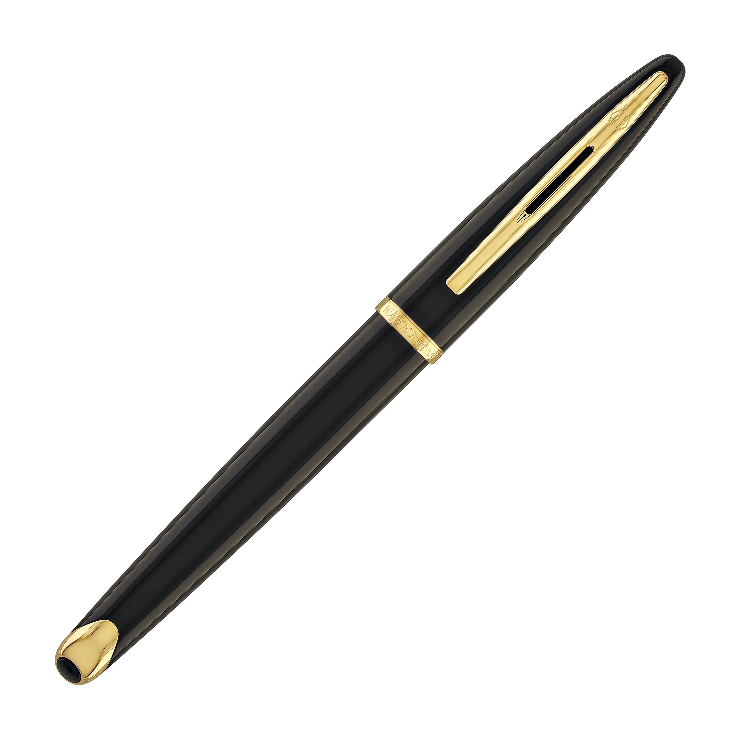 Waterman Carene Fountain Pen in Black Sea with Gold Trim - 18K
